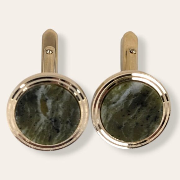 Vintage Connemara Marble Cufflinks - Picture 3 of 6